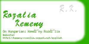 rozalia kemeny business card